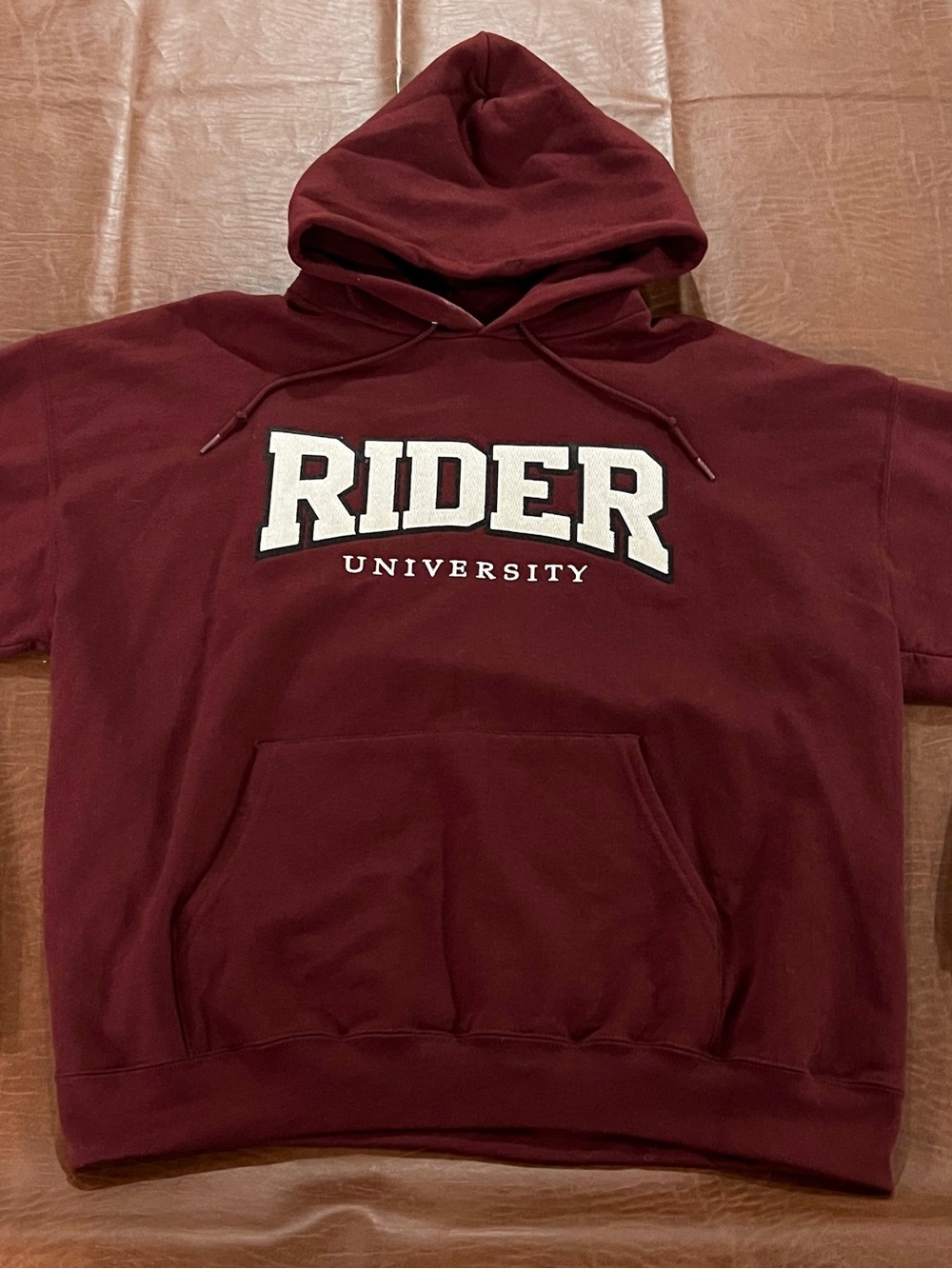 Vintage Champion Rider University Maroon Hoodie Sweatshirt - XL